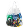 Crystal Clear Stadium Security Poly-Draw Tape Bag (12"x12"x6") - Flexo Ink